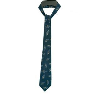 Yves Saint Laurent Vintage Men's Necktie 100% Silk Abstract Pattern Dark blue